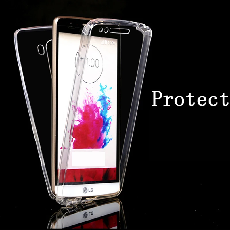 Touchable 360 degree Protective Clear Soft TPU Cover For LG G3 G4 Ultra Thin Front Back Case G5 G6 Phone |
