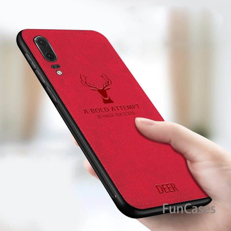 Тканевый чехол для huawei P20 P10 Lite Plus Nova 3i 3 3E TPU с рисунком оленя мягкая задняя крышка