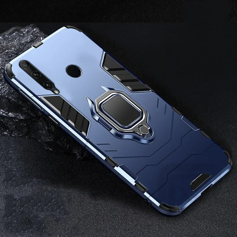 Navy Чехол для huawei Honor 10i с кольцом-держателем, армированный бампер для huawei Honor 10i, чехол для телефона для Honor 10 lite P Smart plus, чехол - Цвет: Navy