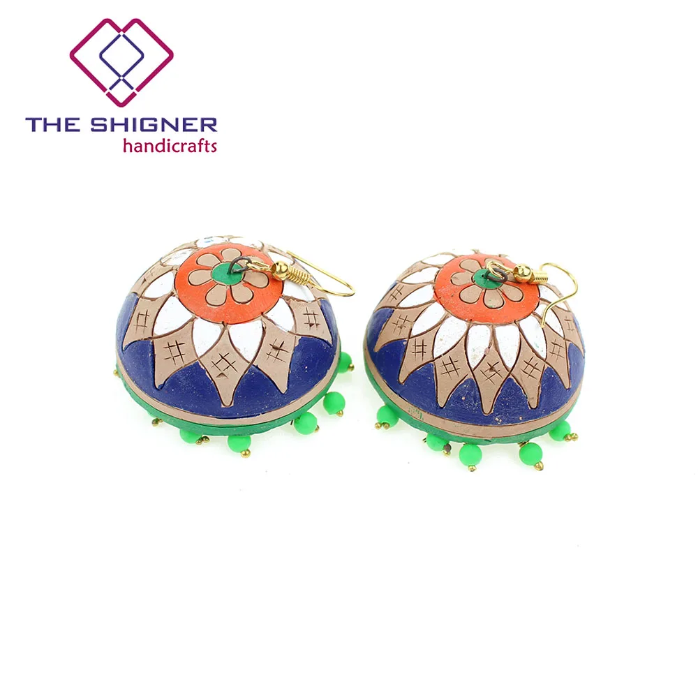 THESHIGNER в этническом стиле терракотовые индийские серьги Jhumka ювелирные изделия