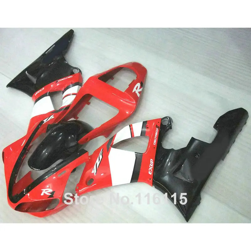 100% подходит для YAMAHA YZF R1 2000 2001 Красный Белый Черный ABS custom fairing kit 00 01 Обтекатели в