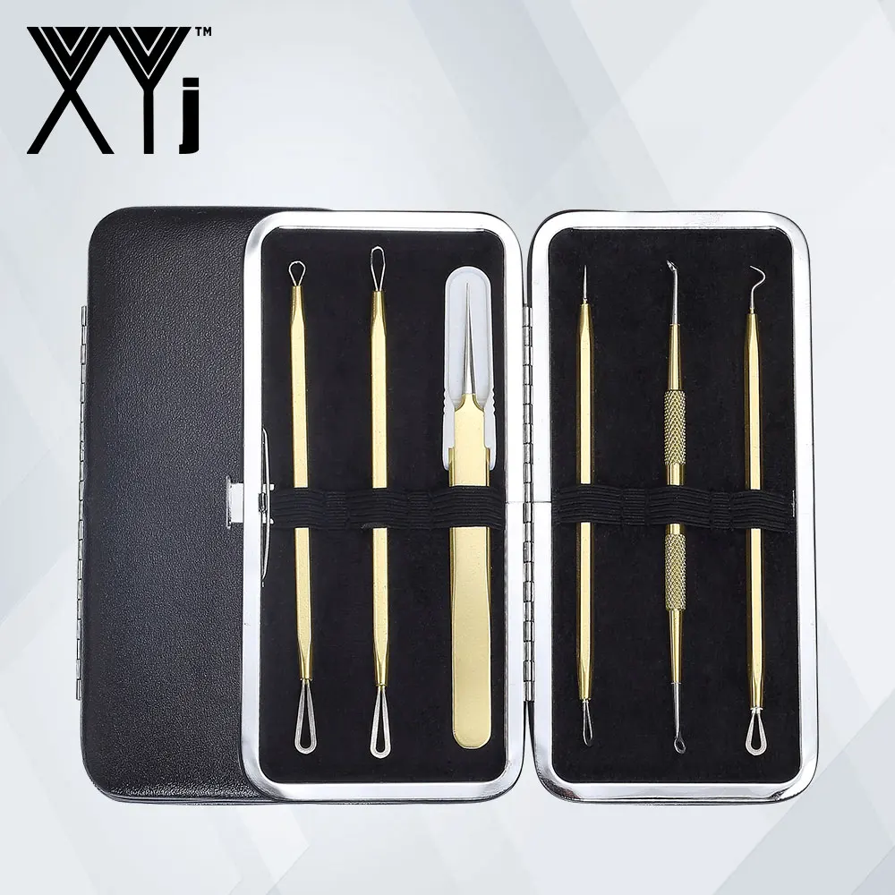 XYj 6 шт./компл. угорь Tool Kit для чистки лица акне иглы комедона Пинцет Инструменты