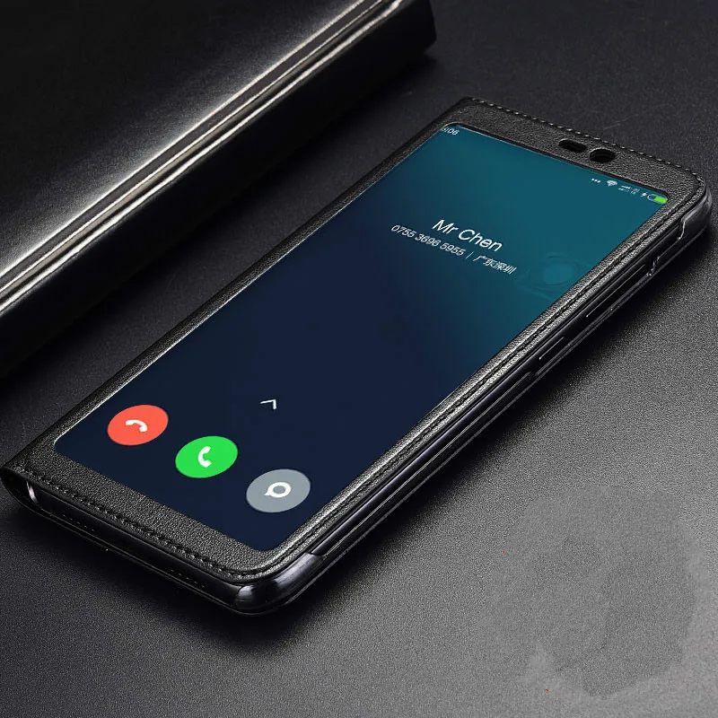 Чехол для Xiaomi Mi 8 с окошком полным обзором искусственная кожа откидной чехол Mi8