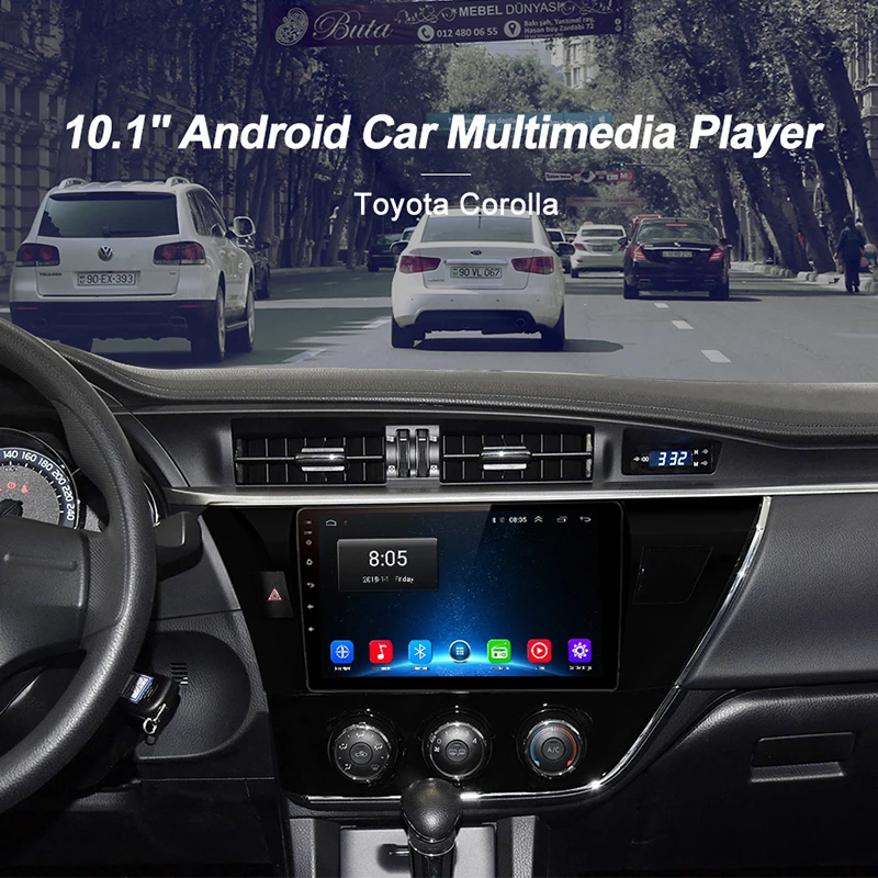 Junsun 2 Din мультимедийный видео плеер Android 8,1 gps навигация радио wifi OBD2 для Toyota Corolla E180 без DVD слот