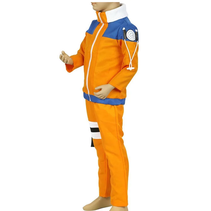 Детский карнавальный костюм Uzumaki Naruto; костюмы Uzumaki Naruto для мальчиков; куртка и штаны; пальто в стиле аниме; толстовка; повязка на голову; костюм для костюмированной вечеринки