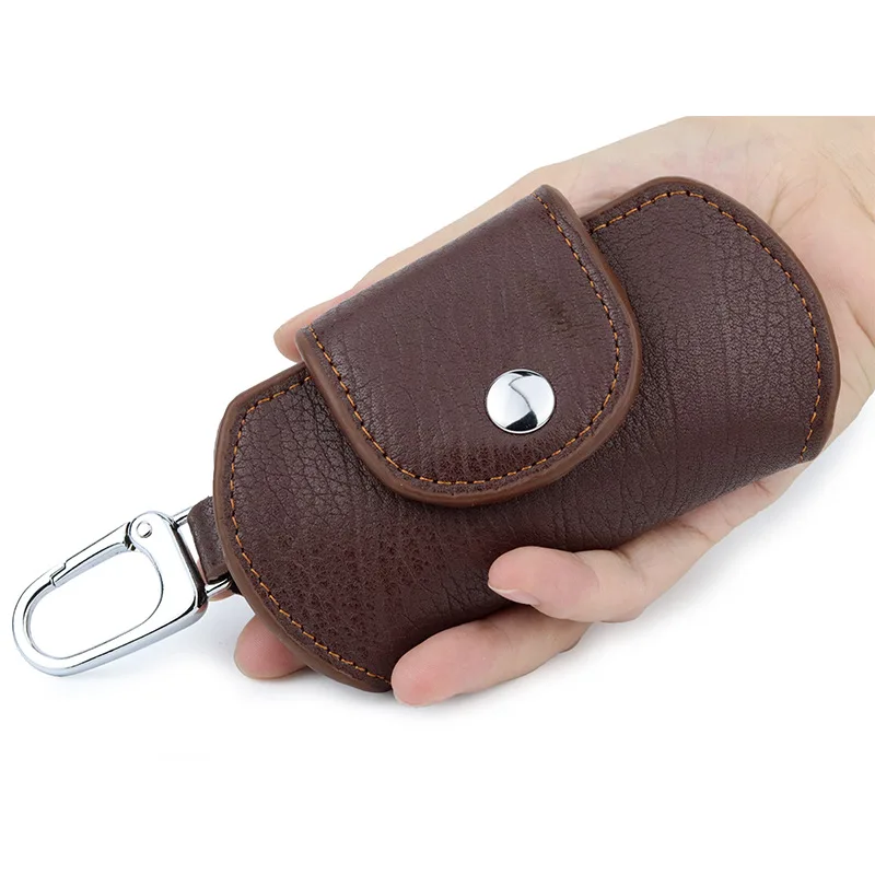 

Держатель для ключей из натуральной воловьей кожи, черный, кофейный