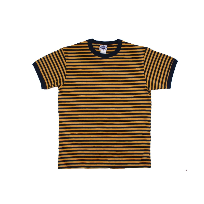 yellow black stipe Летние хлопковые темно-полосатая футболка Уличная Для мужчин женская одежда Sailor StripedTops футболка Для мужчин s Slim Fit тяжелым футболка - Цвет: yellow black stipe
