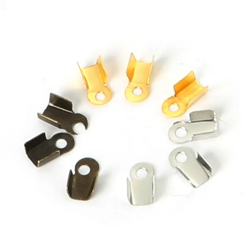 Обжимные наконечники для ожерелий 1000 шт./лот золотистого и родиевого цвета