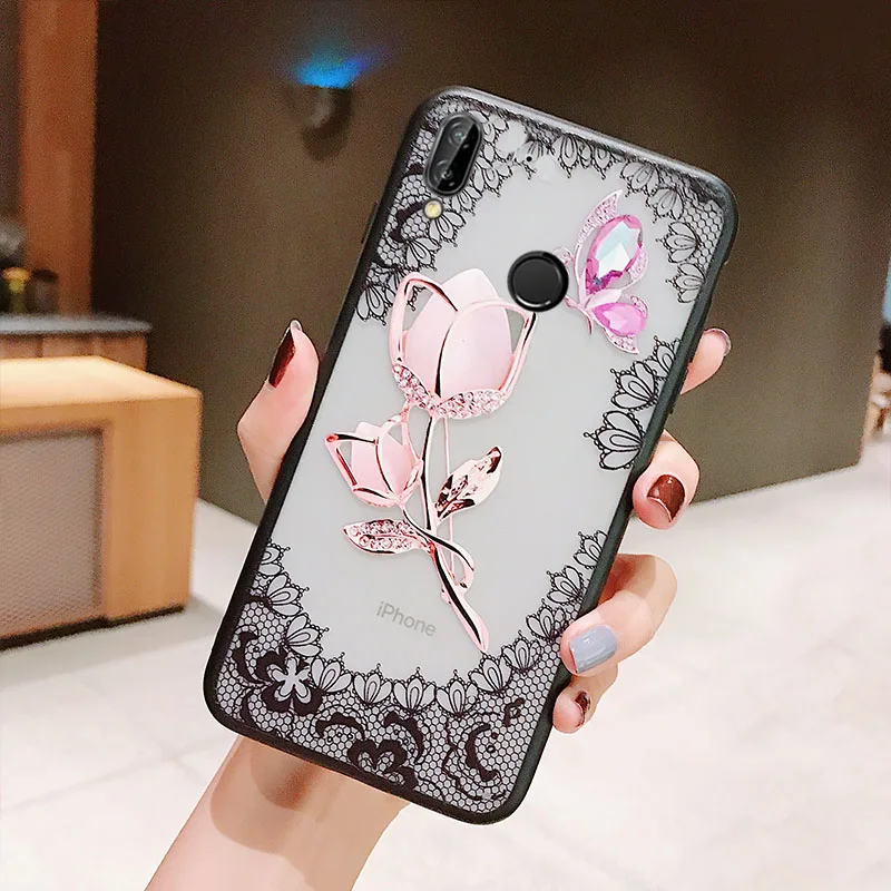 Rheinruby 3D кружевной Цветочный чехол для huawei P20 Pro P8 P10 P9 Lite Nova 3 3I 2 S Чехол НУА Вэй слава