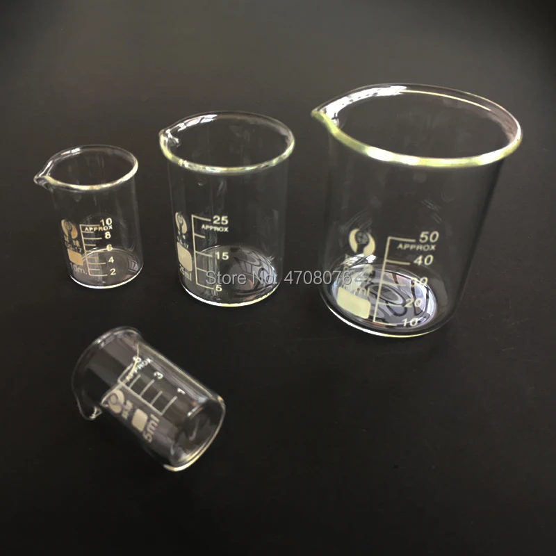 5,10, 25,50 мл 4 шт./компл. Pyrex стакан лабораторное боросиликатное стекло химические измерения фляга обувь на плоской подошве для научный эксперимент