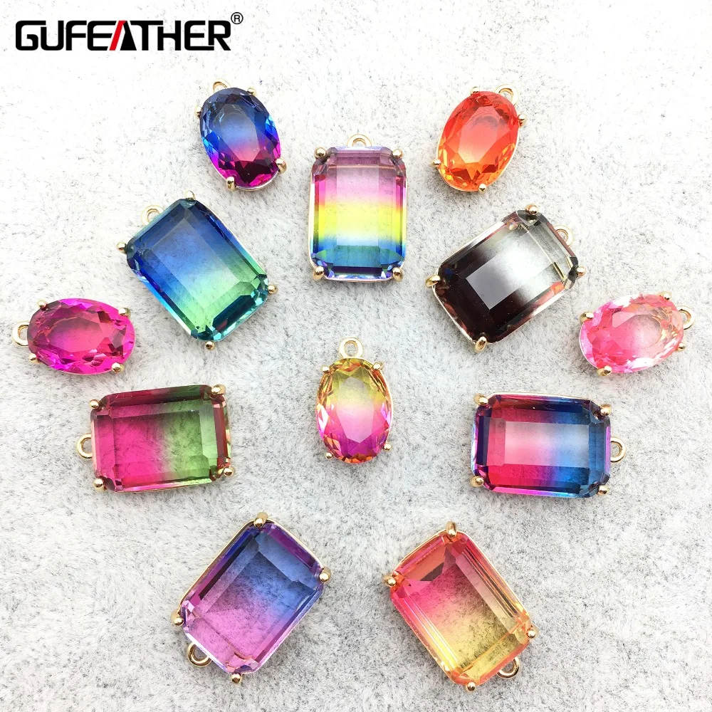 GUFEATHER M238, ювелирные аксессуары, стеклянный кулон, diy кулон, ювелирные изделия, diy серьги, ручной работы, изготовление ювелирных изделий, 10 шт./упак