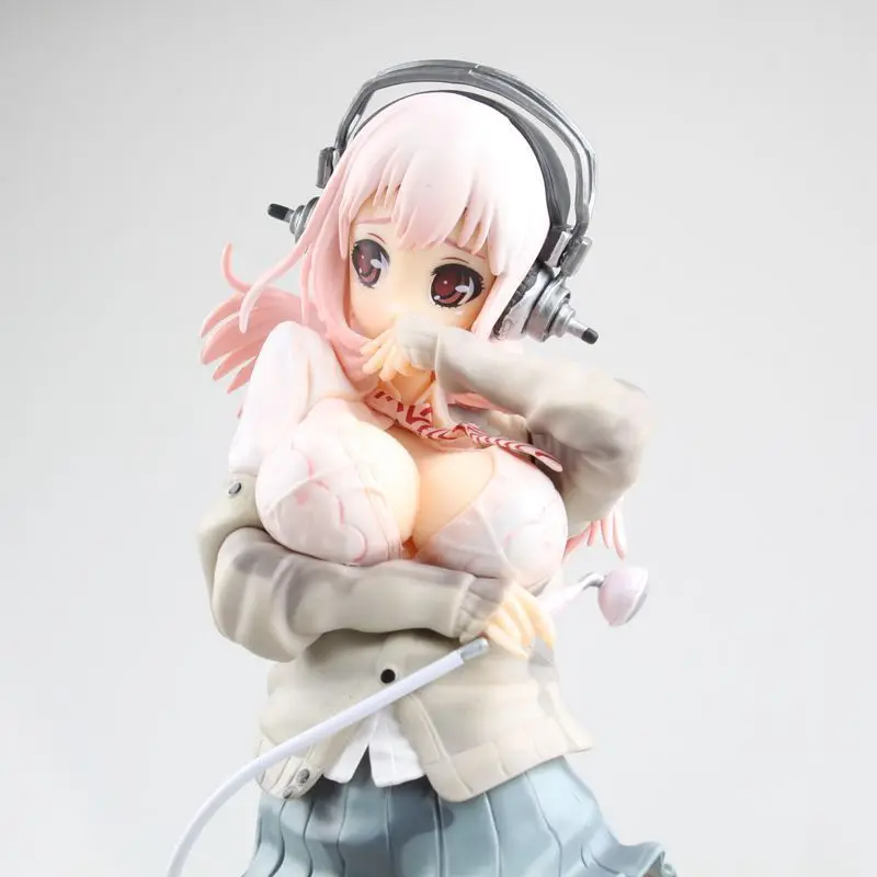 Аниме сексуальная фигура супер Sonico зима вер. Предварительно окрашенные ПВХ Фигурки Коллекционная модель игрушки куклы 27 см серые цвета