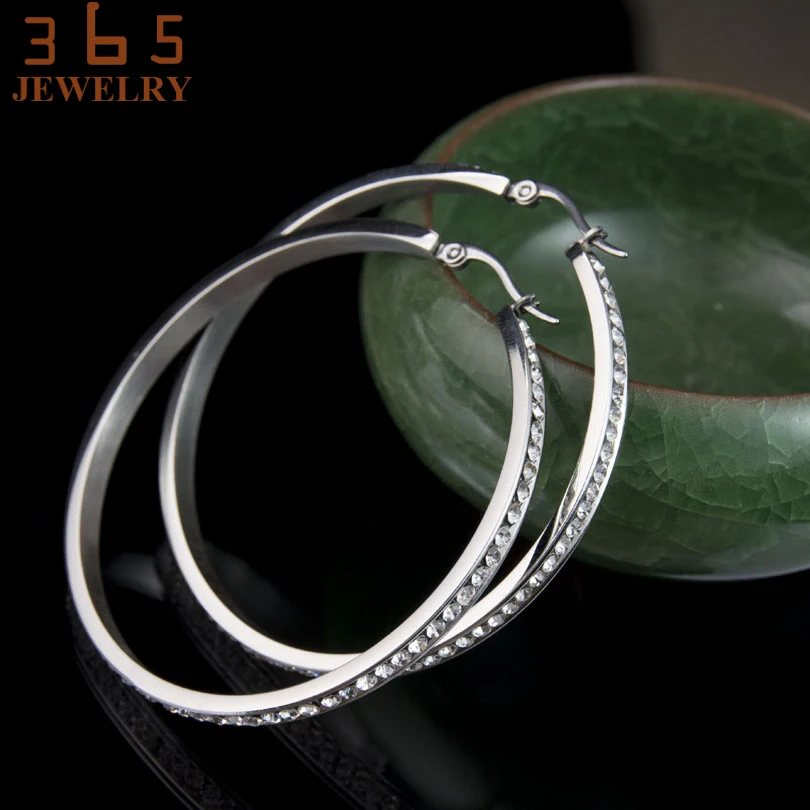 55 мм большие серьги из нержавеющей стали никогда не выцветают круглые ювелирные