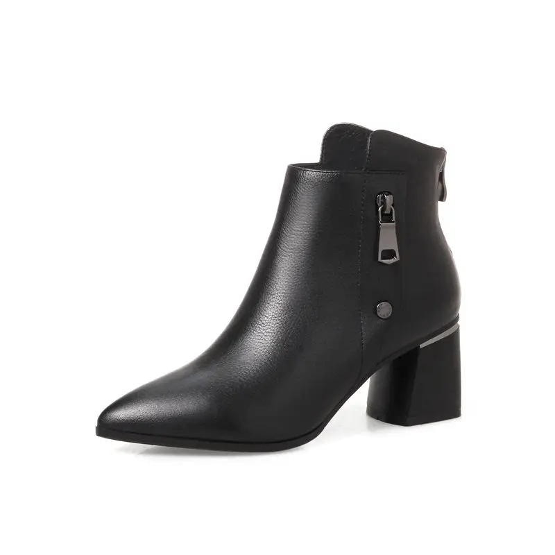 ASUMER/Лидер продаж Женские ботильоны с острым носком Простые однотонные ботинки