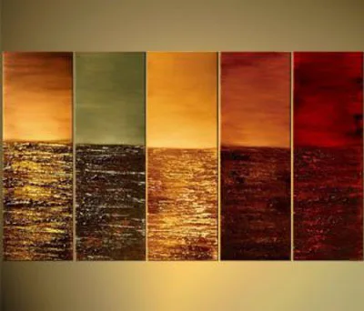 

5 pieces Home Decoration Canvas Painting Five Planets Seascape Canvas Art Oil Painting Wall Art Wall Pictures for Living Room