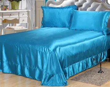 4 шт. простыня набор атласные шелковые постельные принадлежности Голубое озеро