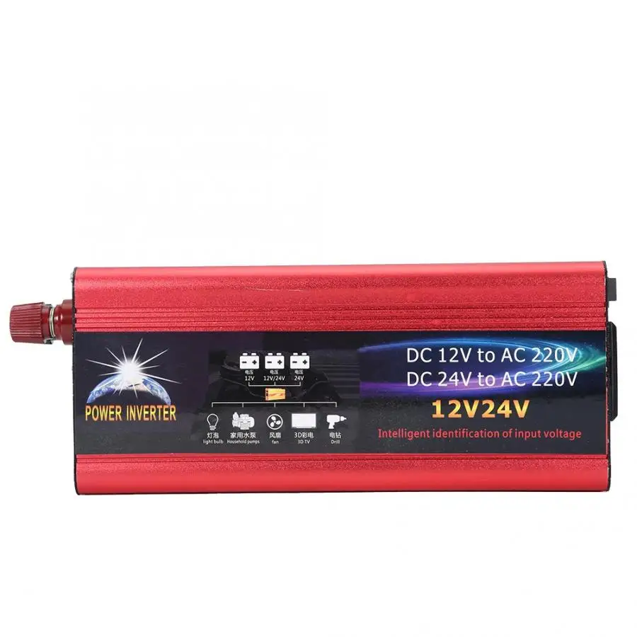 Автомобильный инвертор 12V 24V автомобильный Солнечный Мощность 6000W преобразователь 12V постоянного тока до 220V Универсальный араба Аксесуар
