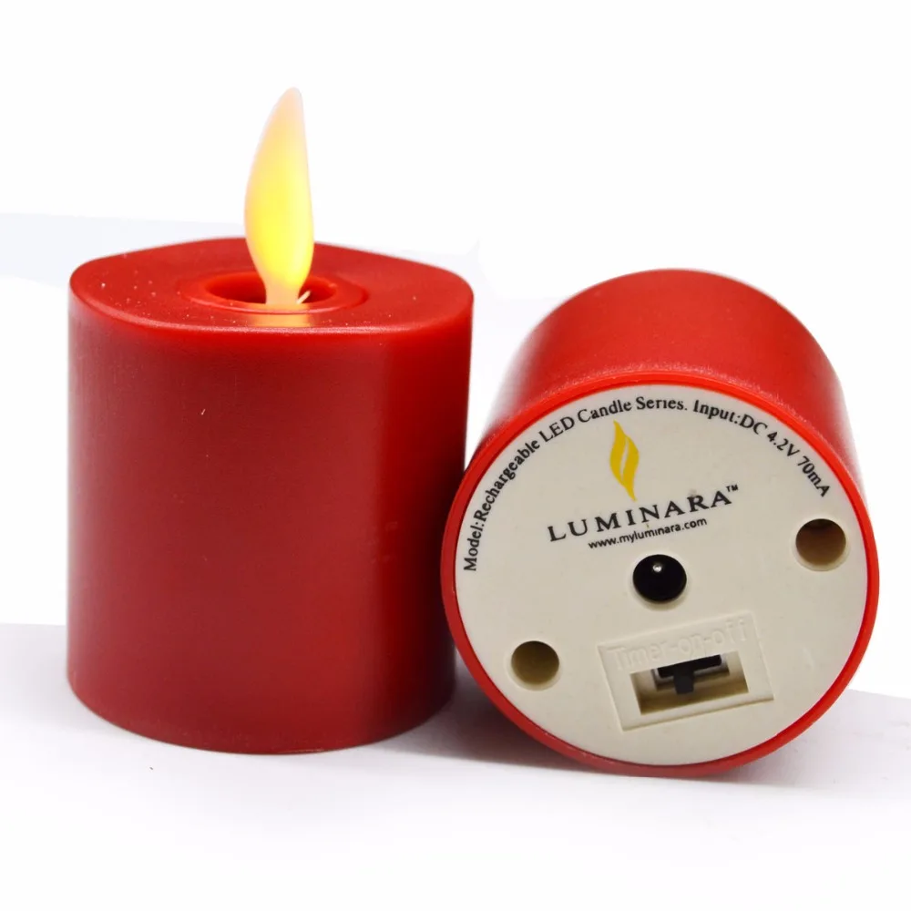 Луминара перезарядки Tealight Мерцание Беспламенного светодиодный свечи буж velas