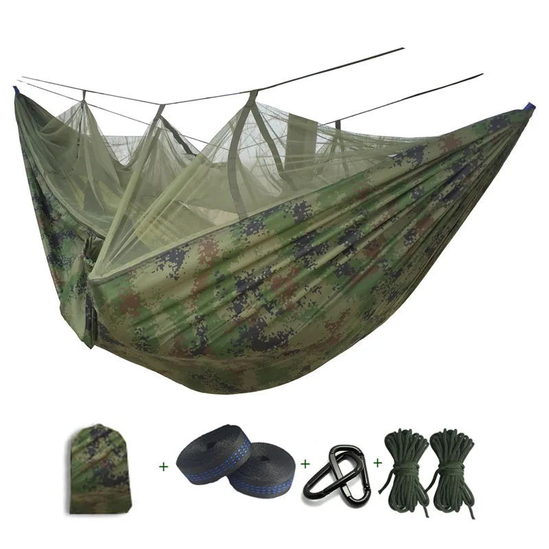 CAMO Ультралегкая москитная сетка, парашютный гамак с противомоскитными укусами для наружного кемпинга, палатки для сна - Цвет: CAMO