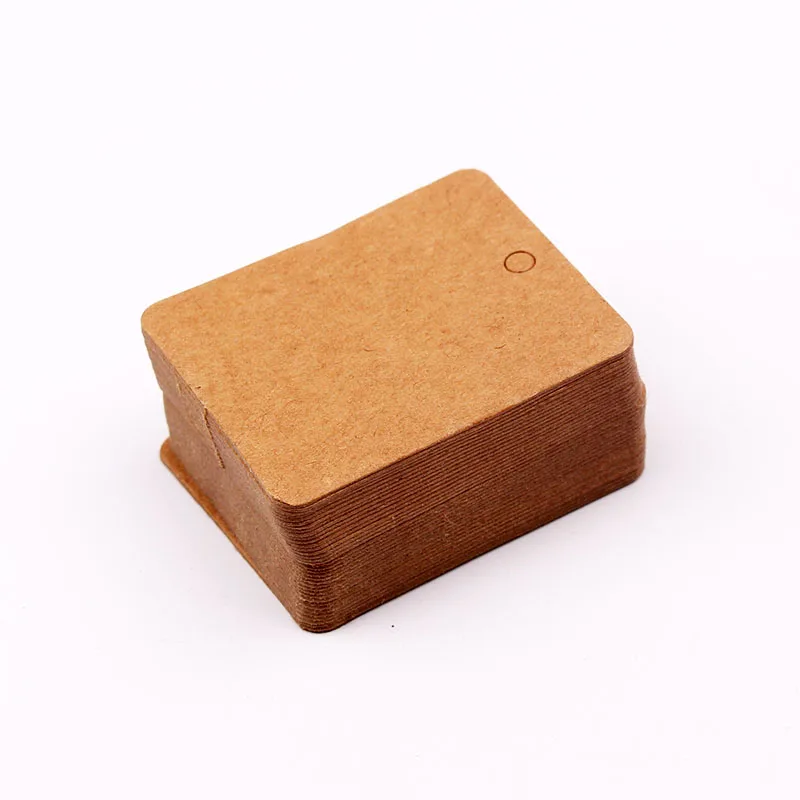 

Wholesales 1000pcs Kraft Brown Cardboard Blank Paper Clothing Price Tag 3.2X4CM Jewelry Gift Hang Tag Card Square Label card