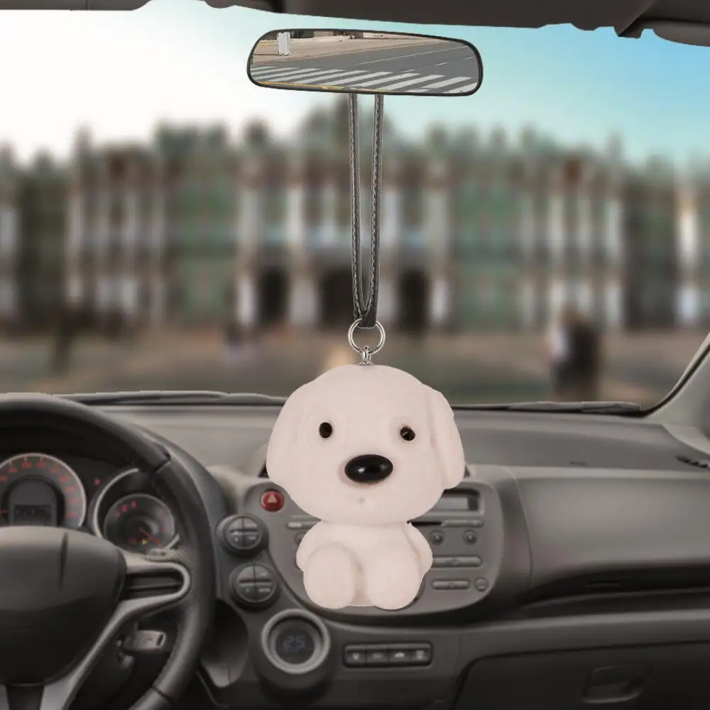 Автомобильный подвесной акриловый флокирующий мультяшный милый собака