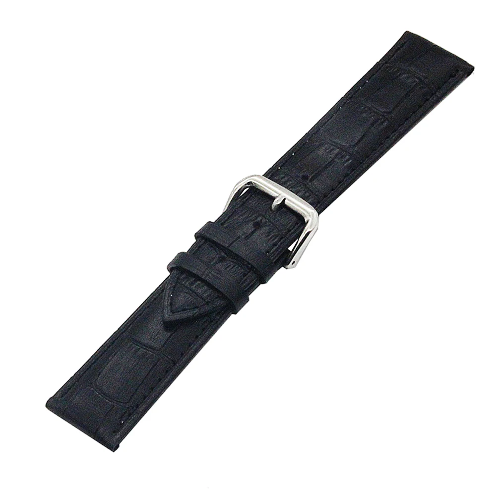 Genuine Leather Watch Band 16mm 18mm 19mm 20mm 21mm 22mm for Seiko Stainless Steel Pin Clasp Strap Wrist Loop Belt Bracelet