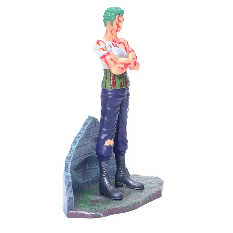 Аниме One Piece Roronoa Зоро с повреждением битвы крови Ver GK ПВХ Фигурка Статуя