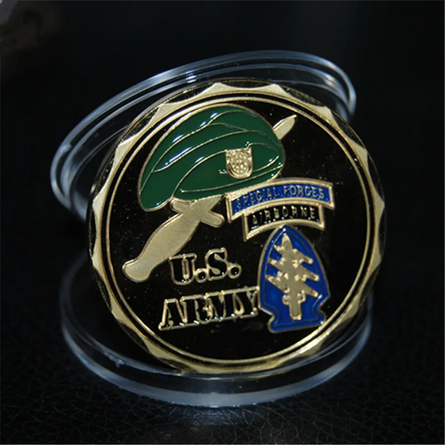 Зеленый берет спецназа американской армии вызов монеты|coin coins|lot coinslot lot |