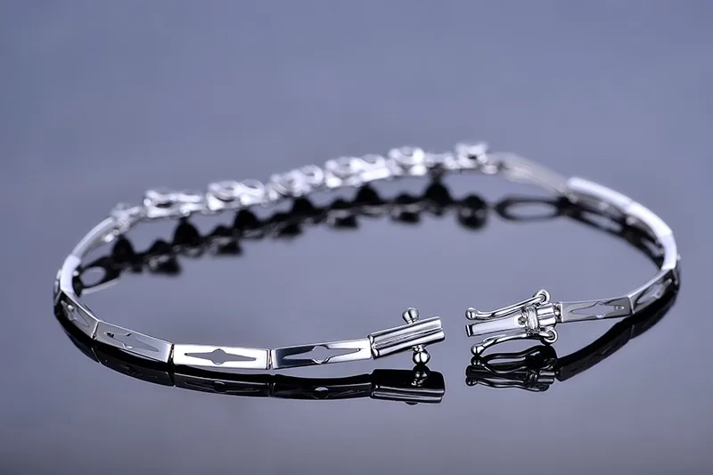ZOCAI дизайнер 0,48 CT CERTIFIED DIAMOND браслет ювелирные изделия браслетов BRACLETS круглая огранка 18 К белого золота S00008