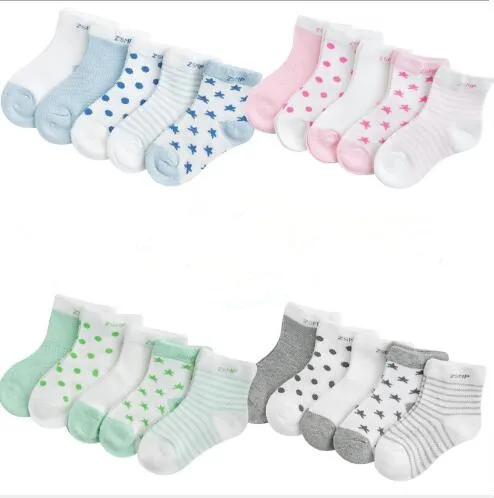 0 3 Year 5 Pairs Pack wholesale baby socks childrens summer mesh socks ultra thin breathable stars moon boys girls kids socks