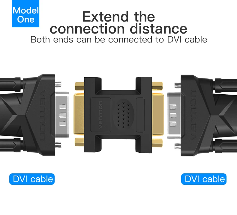Vention DVI to DVI 24+ 5 адаптер Male-Female 2560 P преобразователь ТВЧ-сигналов для ПК ТВ-проектор коробка