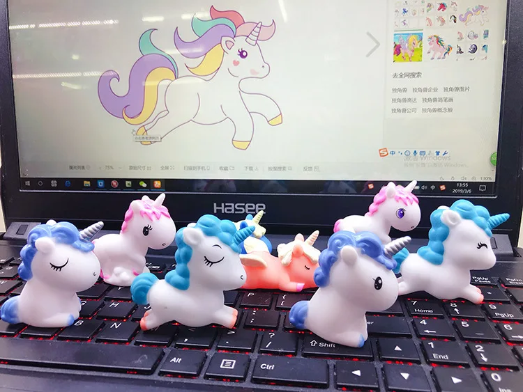 1set 8pcs Birthday Cake Toppers Cupcake Topper Kids Birthday Cute Rainbow Unicorn Party Cake Decoration