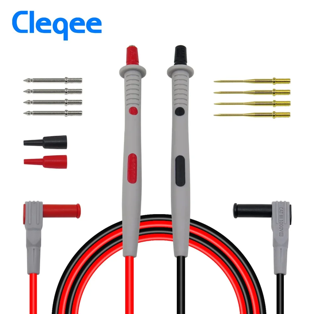 Cleqee датчики для мультиметра Сменные иглы тестовые комплекты проводов зонды