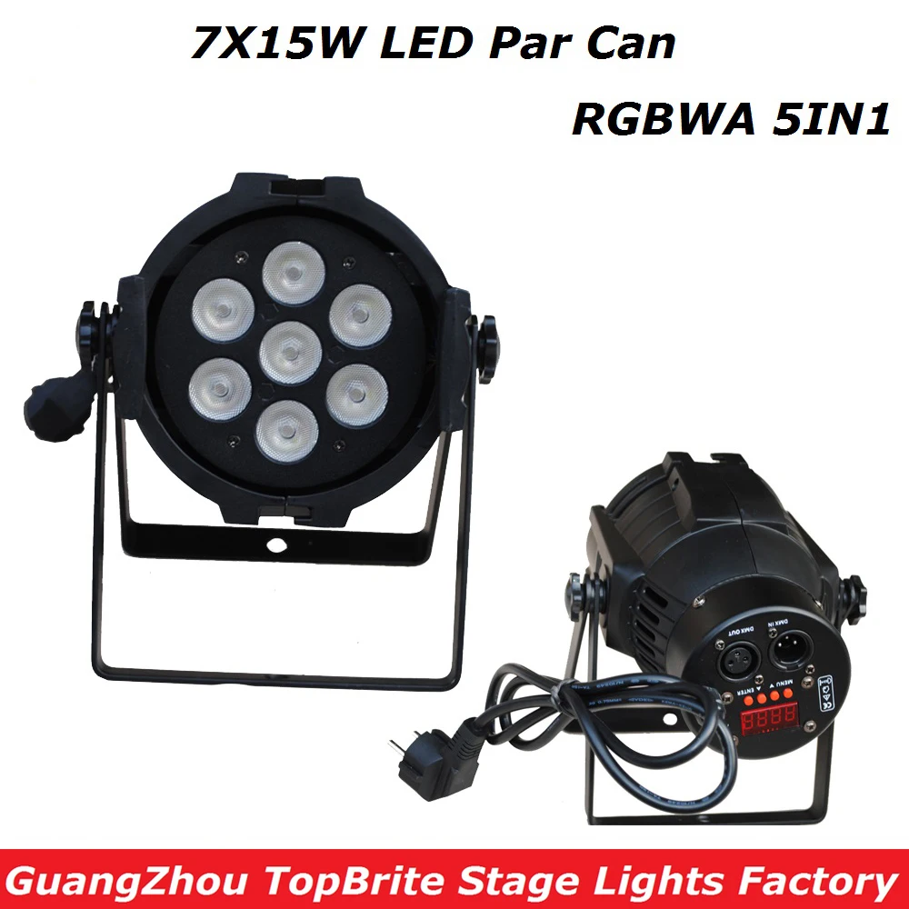 1XLot новый светодиодный прожектор Par 7X15W RGBWA 5 в 1 110W DJ диско DMX сценический s Led Can