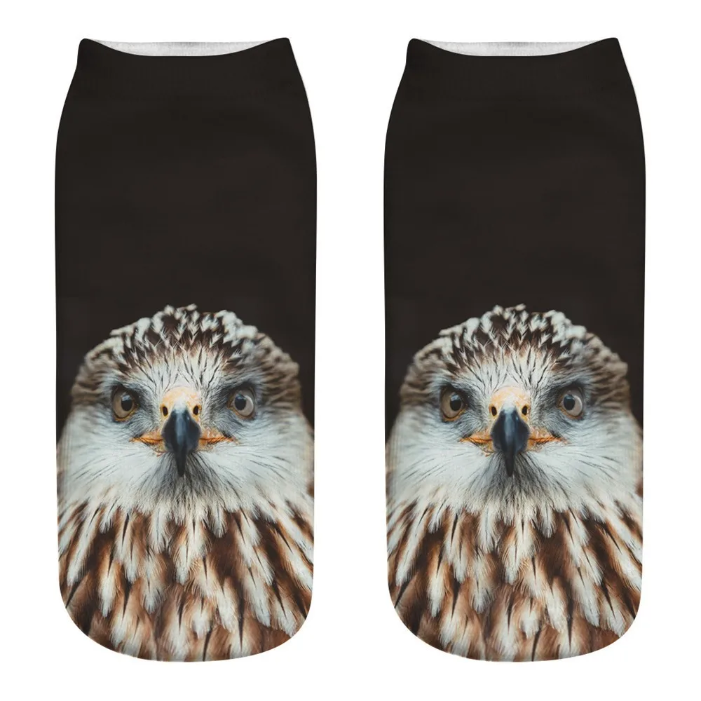 Женские носки с объемным принтом совы милые модные повседневные рабочие мягкие