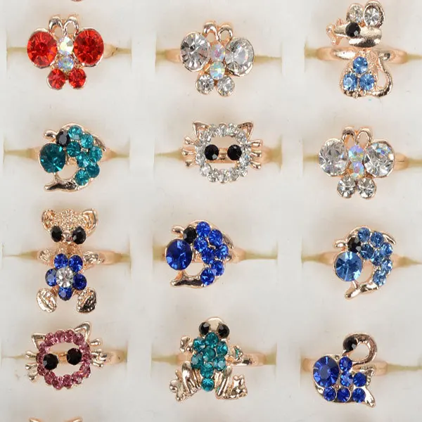 Смешанный Лот Оптовая Продажа 30 шт. детей Кольца с настоящими Австрийскими