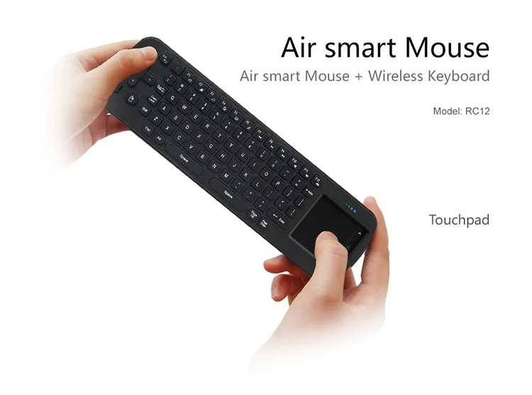Measy RC12 Air Fly mouse для tv Box Tablet PC тачпад игровая английская клавиатура 2,4 ГГц Беспроводная мышь с клавиатурой