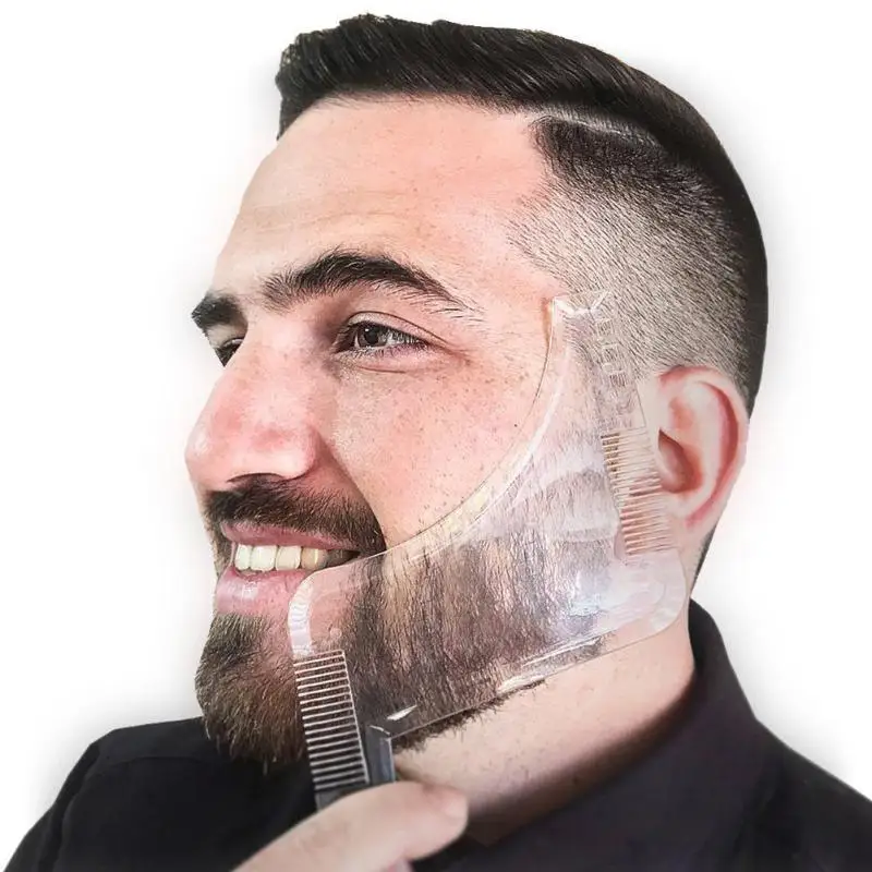 

Men Beard Shaping Styling Template Comb Transparent Men's Beards Combs Beauty Tool for Hair Beard Trim Templates