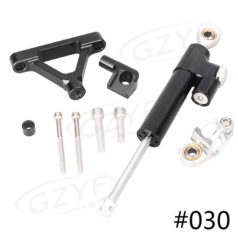 

For Kawasaki Ninja ZX6R ZX-6R CNC Steering Damper Stabilizer w/ Bracket Set Saftety Control 2007-2008 Motorbike Part Accessories