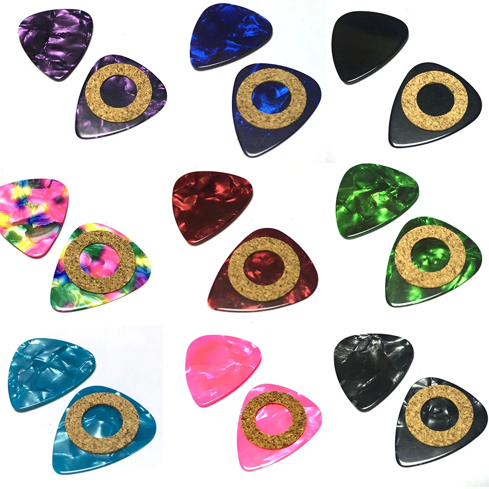 

100pcs/lot Celluloid Guitar Picks 0.96mm Heavy Mixed Colors w/ Cushion Ring