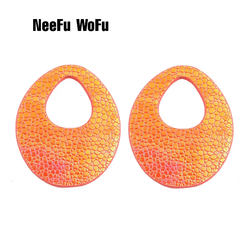 Женские кожаные серьги NeeFu WoFu аксессуары для женщин в форме капли воды большие