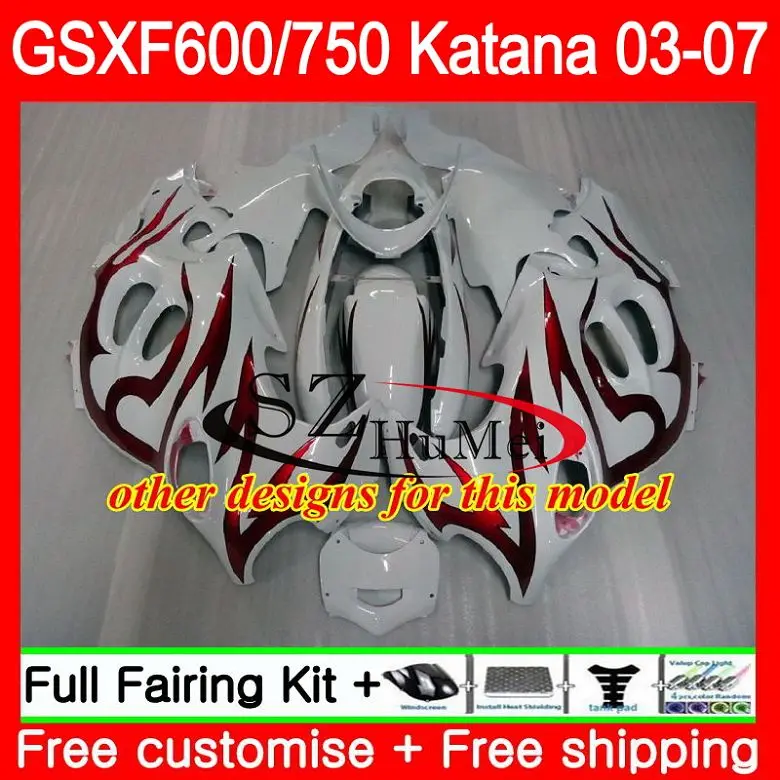 Корпус для SUZUKI KATANA GSX750F GSXF в продаже черный 750600 34SH5 GSXF600 03 04 05 06 07 GSXF750 2003 2004 2005 2006 2007