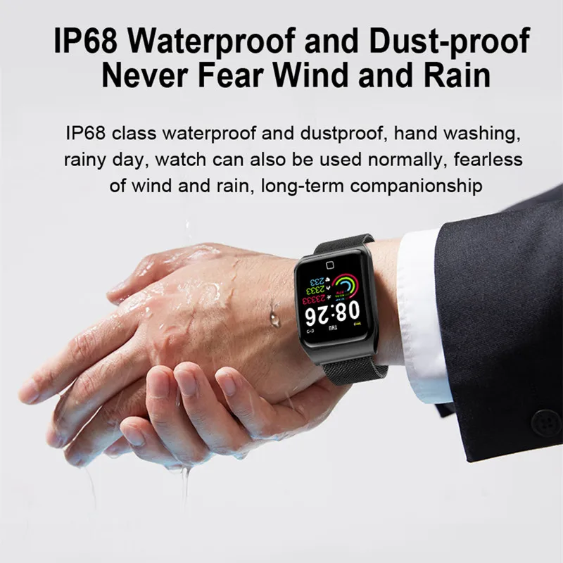 F9 VS AF6 smart watch men IP68 waterproof, heart rate monitoring blood pressure sports Fitness bracelet Smartwatch PK Y6 Pro P68