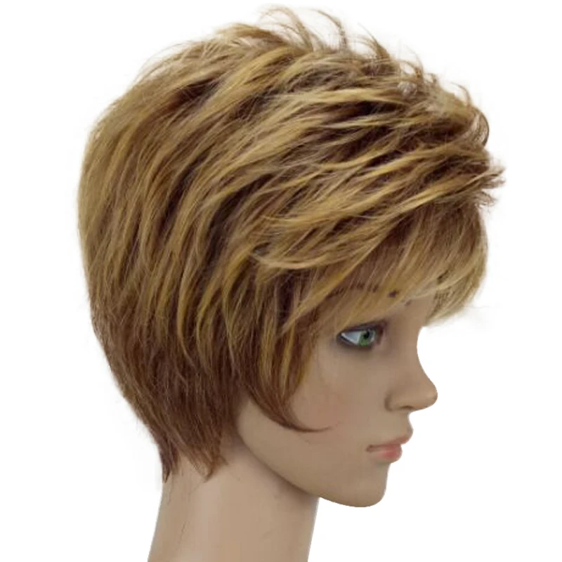 HAIRJOY синтетические волосы женские светлые Короткие слоистые вьющиеся парик 4 цвета доступны