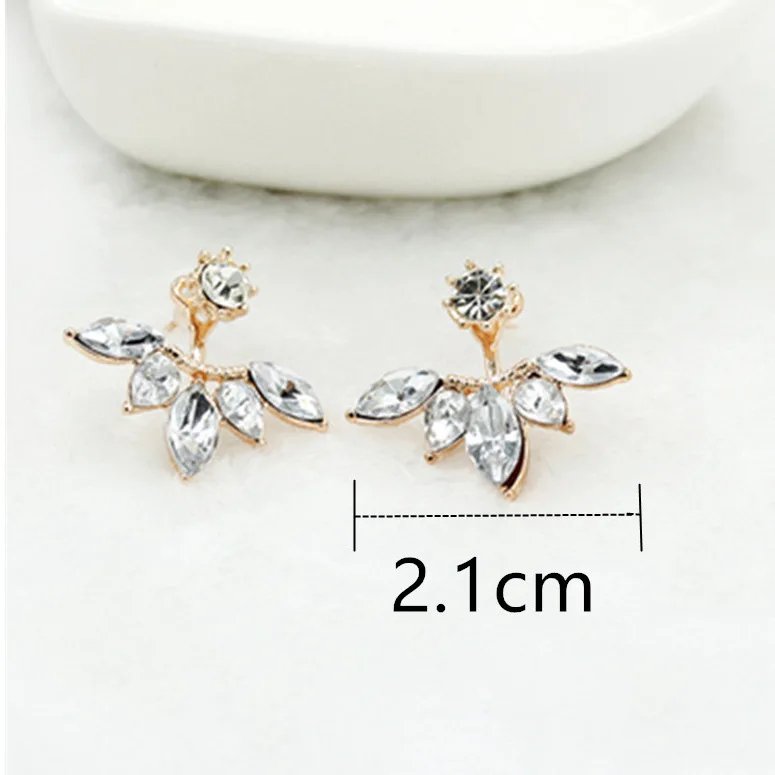e012 gold Новое сердце из имитации жемчуга кристалл цветок лист Крылья ангела серьги-гвоздики геометрической формы для женщин массивные серьги - Окраска металла: e012 gold