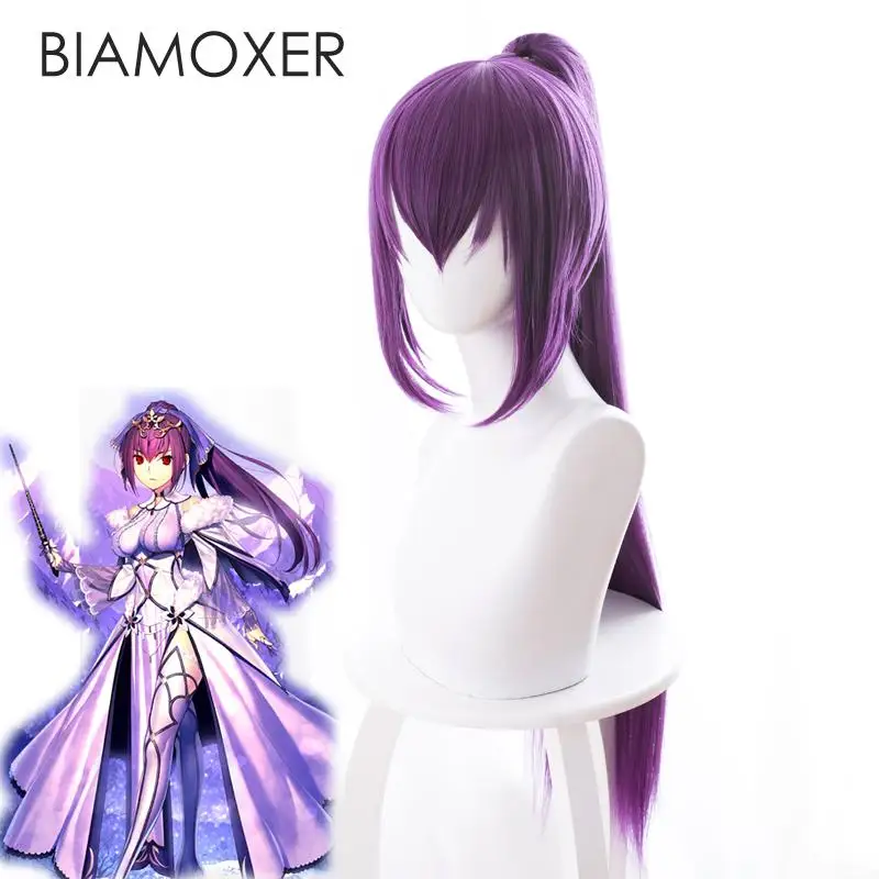 Парик Biamoxer для косплея аниме Fate Grand Order Scathach длинные прямые синтетические волосы с