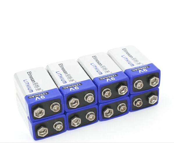 Мощный 8 шт./лот 1200mAh ETINESAN 9v Li батареи 9V литий ионная литиевая батарея ультра
