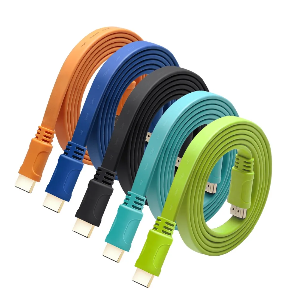 Плоский HDMI кабель PCER 1 4 2 0 V бескислородная медь 4K * 2K 3D изображение шнур Ультра HD