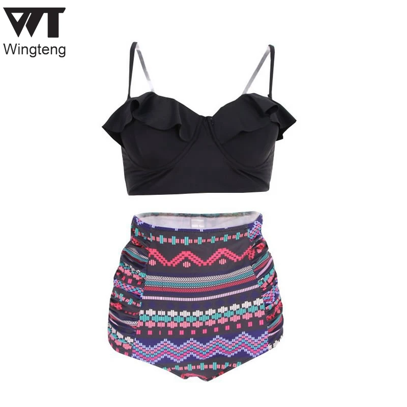 Сексуальный комплект бикини с высокой талией Biquine женский 2017 Бразильский плюс