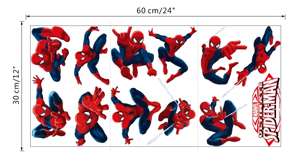 Дисней наклейка Marvel супергерой Человек-паук наклейка детская комната Домашний декор фоновая наклейка s